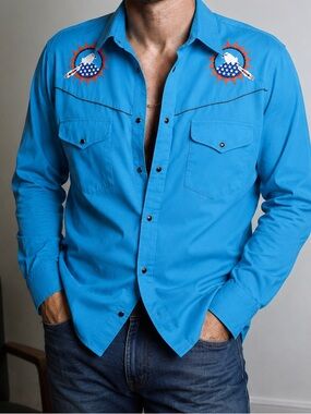 Rock Creek Ranch- size L
Western embroidered shirt with acrylic black snaps